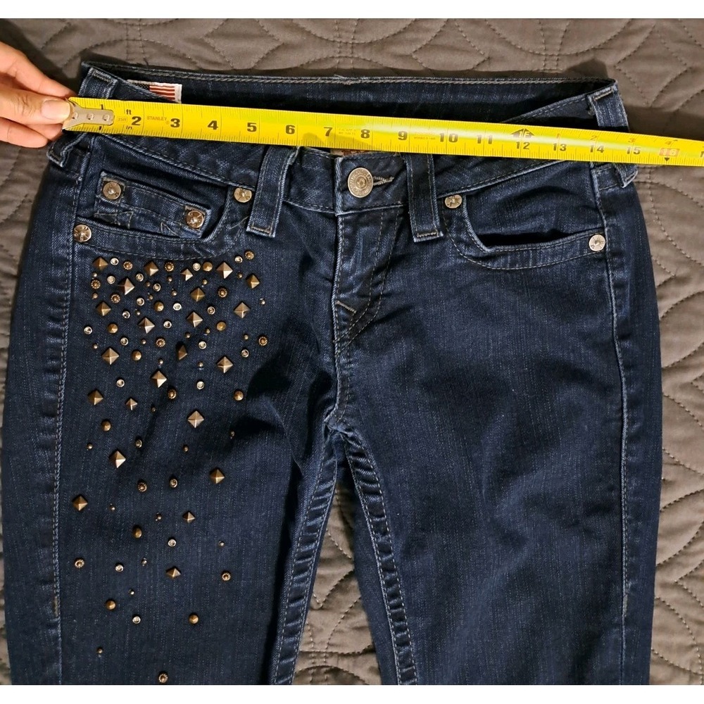 True Religion Stella Skinny Studded Stars Jeans Women's‎ Blue Size 26 - Picture 7 of 11